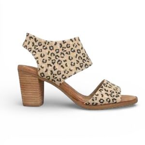 TOMS Majorca Cutout Cheetah Print Heeled Sandals